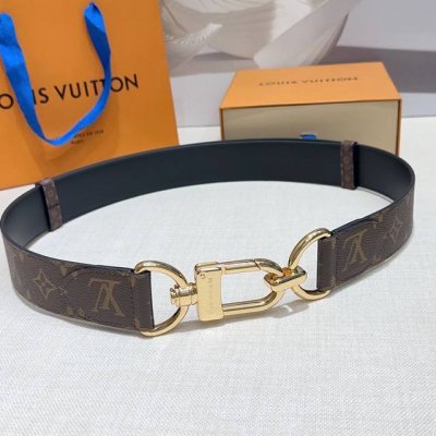 4.0cm Lv belt, double-sided top layer sheepskin, length: one size, copper hardwa