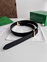 -Bv 2025 new women's woven plain stitching combination belt Italian calfskin wit