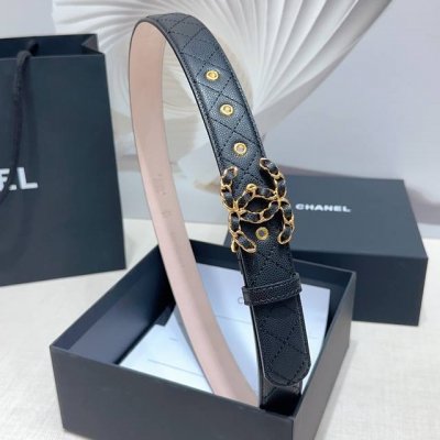 3.0cm Chanel belt, double-sided top-grain cowhide with pearl pattern, lengths: 7