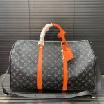 Louisvuitton Lv Keepall 50 Monogram Eclipse series new travel bag, shoulder cros