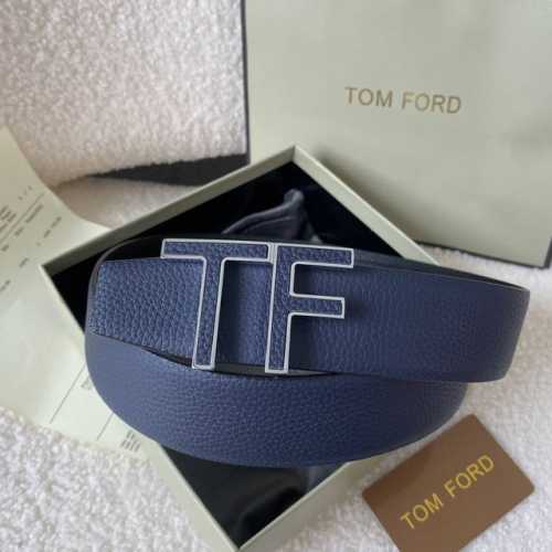 Tom Ford. New high-end double-sided calfskin, simple business men's belt, 4.0cm