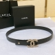 chanel 23P Cc Rhinestone Gold And Silver Imported Fetal Cowhide Belt 3.0Cm Ex