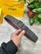 Fendi Official Store Same Style, 4.0 Cm Wide, Double-Ring Reversible Belt With F