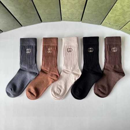 Special Packaging Gucci New Cashmere Mid-Length Slouch Socks! Five pairs per box - Click Image to Close