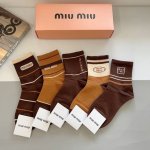 Box of 5 pairs of Miumiu socks (with packaging) - High-quality, super popular mi