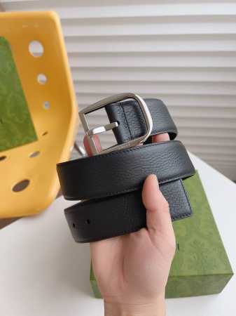 Gucci pin buckle belt, made of pebbled leather, with a thick touch and clear tex - Click Image to Close