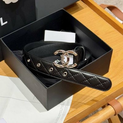 Xiangjia new women's belt Classic sheepskin leather double C buckle, the golden