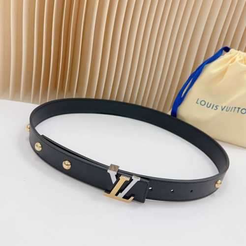 3.0Cm Louis Vuitton New Waist Belt, Double-Sided Top-Grain Cowhide Leather, Leng