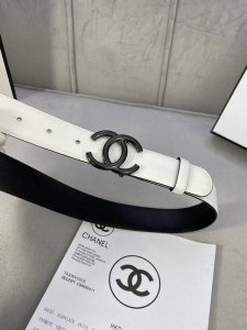 Width 3.0 Cm Chanel Fine Grain Leather Gold, Silver, Gunmetal Metal Buckle.