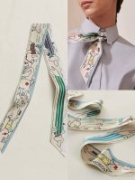 "Paris Dog" Twilly Small Silk ScarfTwilly Small Silk Scarf100% Mulberry Silk Hea