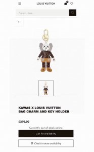 Louis Vuitton Kaws keychain bag pendant LV doll keychain pendant Kaws doll keych