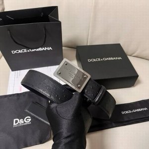 Special Dg, 4.0 Cm Wide Dolce&Gabbana New Men's Ostrich-Patterned Belt With A Ne