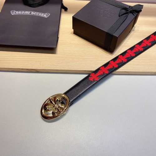 Chrome Hearts Double-sided resin leather cross belt (detachable), high-quality