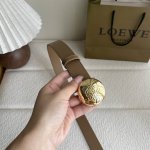 Loewe New Smooth Calf Leather Belt With Metal Loewe Brand Logo, 2.8 Cm Wide, 5-H