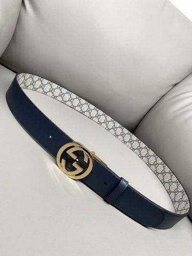 Gucci Gucci Official Website New Style 3.7 Latest Width Double-Sided Blue Brown