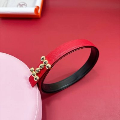 Simple 2.5 Double Leather Girls Litchi Grain Belt Accessories 2.5H Stainless Ste