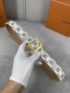 3.0 wide Lv Timeless belt features a slim leather strap with Elements logo pin b