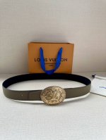3.4 Width This Lv Heritage Double-Sided Belt Features Grain-Textured And Smooth