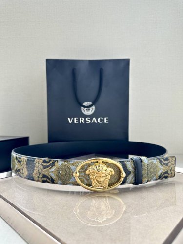 Width 4.0 Cm Versace This Soft Crocodile Leather Belt Features An Oval Medusa Bu