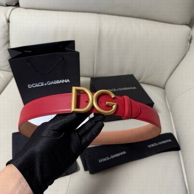 DgWidth 4.0Cm Dolce & Gabbana's new Devotion series Lux leather belt, embellishe