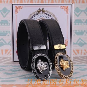 Belt: Versace Original Cowhide Belt Men's Belt: 100% First-Layer Cowhide Belt, G