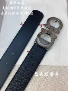 Ferragamo NFC chip scan code model authentic size 3.5cm Italian original leather