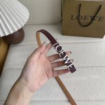Troewe New Smooth Cowhide Leather Belt, Decorated With Metal Loewe Logo, 1.5Cm W