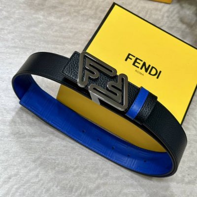 Fendl Fendi width 40mm double-sided original calfskin with single ruthenium pall