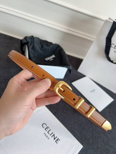 Celine. Celine Full set Western medium smooth cowhide belt Cowhide mid-waist rou