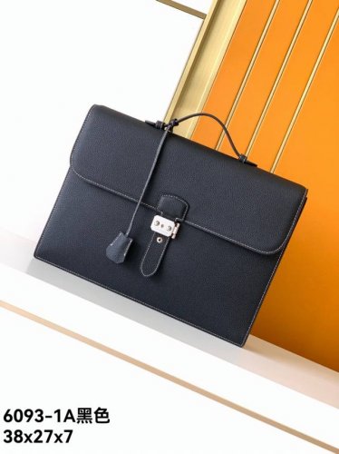 New briefcase model: 6093-1A# Black, premium, genuine Emma Italian leather, sup