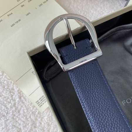 Tom Ford. New high-end double-faced calfskin, simple business men's belt, 4.0cm - Click Image to Close