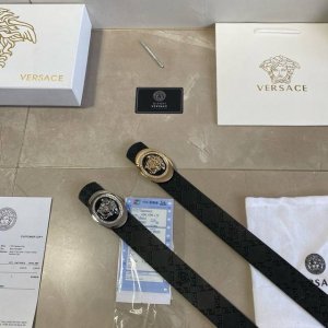 Brand: Versace Grade: Custom-made cowhide leather, newly designed mold. 3.8cm w