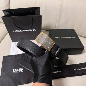 Special Dg, 4.0 Cm Wide Dolce&Gabbana New Men's Ostrich-Patterned Belt With A Ne