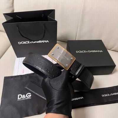 Special Dg, 4.0 Cm Wide Dolce&Gabbana New Men's Ostrich-Patterned Belt With A Ne