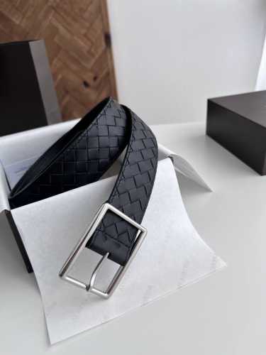 Special Bv New Wide Men's Belt, Pure Handmade Small Checkered Intrecciato Piccol