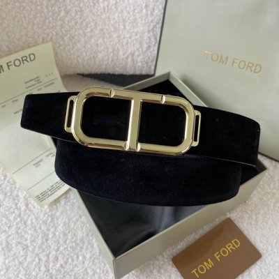 Tom Ford. New high-end double-sided calfskin, simple business men's belt, 4.0cm