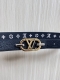 New for the season, this belt is crafted from luxurious calfskin and Monogram c