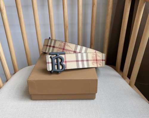 Burberry Tb Exclusive Logo Pattern Italian Leather Belt With Versatile Two-Tone