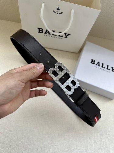 Special Bally New Men's Casual Cloth And Leather Dual-Use Belt Width 3.4Cm This