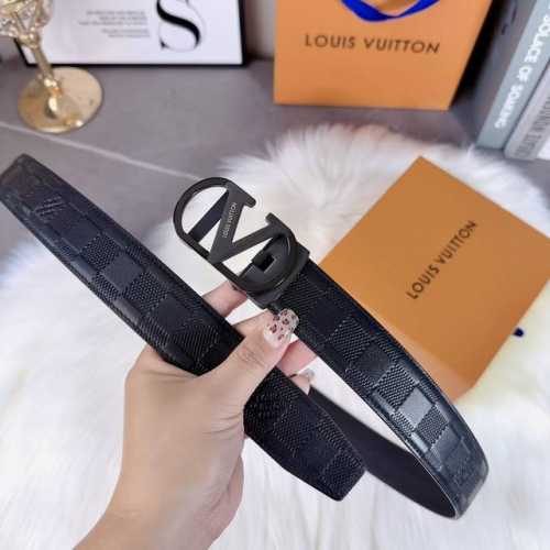 Louis Vuitton men's automatic belt - width 35mm 316 fine steel buckle will never