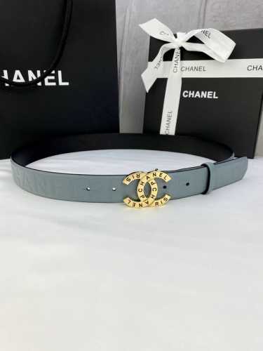 Width 3.0 Cm Chanel Imported Soft Calfskin Leather With Gold And Silver Patterne