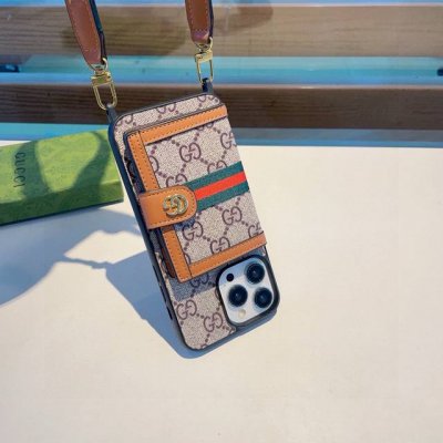 Gucci Gucci card holder original leather series mobile phone case, two-in-one h