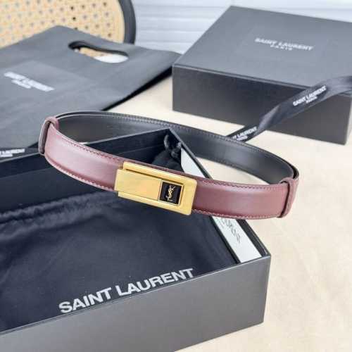 sa Int Laurent Saint Laurent Women's Belt Real Gold Electroplated Buckle Ital