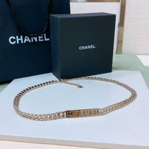 Chanel Openwork CHANEL Gold Metal Brass Logo Waist Chain, Heavy-duty Handmade Wa