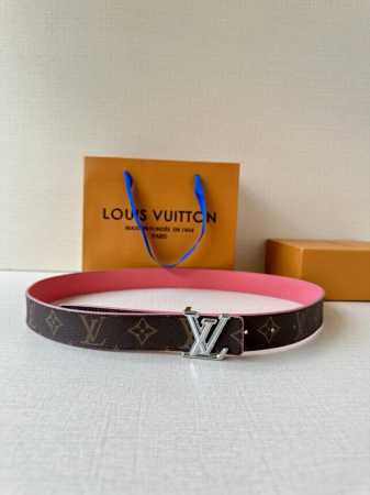 This 3.0-Inch Wide Belt Features Monogram Canvas And Leather On Opposite Sides, - Click Image to Close