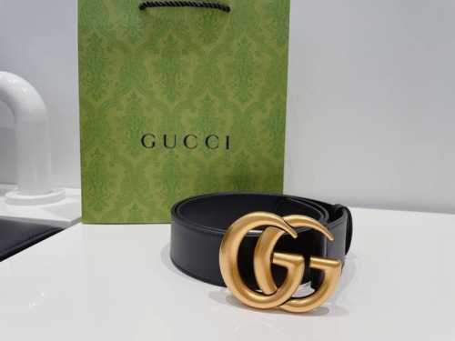 Gucci Couple Belt with Full Packaging Gift Box, Double G Buckle Calfskin Belt,
