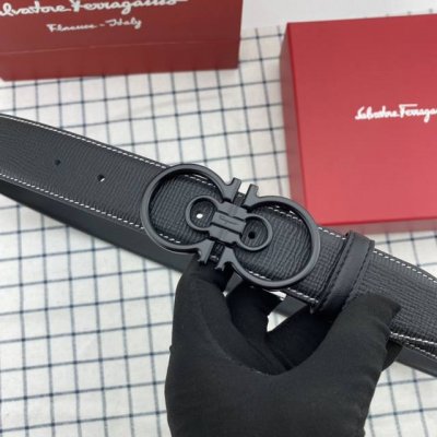 Ferragamo Belt 35Mm Imported First Layer Leather. Specialty Stitching With New S