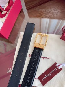 Ferragamo 3.5cm Original Leather, Precision Brass Hardware Upgraded Version, Ge