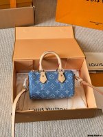 Replica of the original fabric, Lv Speedy pillow bag, denim Lv Speedy 16cm pillo