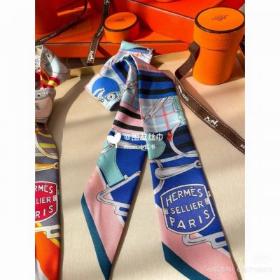 Hermes "Tatershar Harness" Twilly small silk scarf Twilly small silk scarf 100%